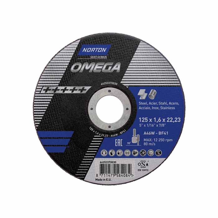 Tarcza do metalu 125x1.6mm Norton OMEGA A46W