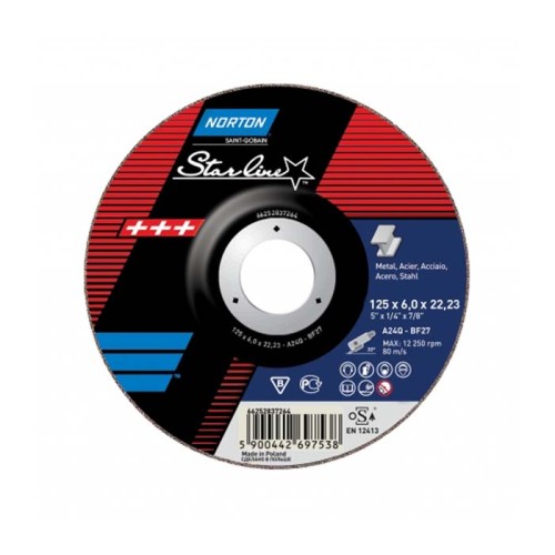 Tarcza do metalu 125x6.0mm Norton STARLINE T27