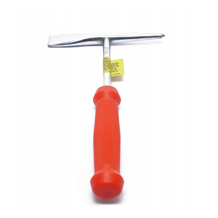 Młotek spawalniczy niklowany - czerwona rączka