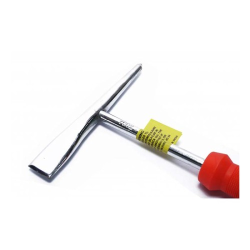 Młotek spawalniczy niklowany - czerwona rączka