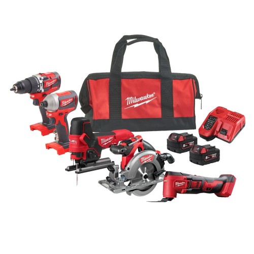 Zestaw narzędzi Milwaukee M18  FPP5K-502B AKU 18V (2x 5.0 Ah) - 4933471209