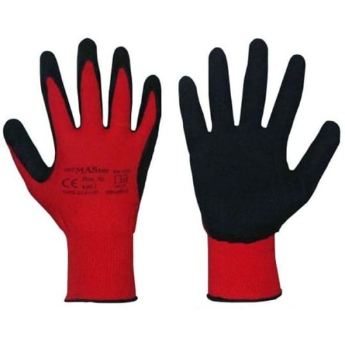 Rękawice robocze powlekane RWNYL / RTELA czerwono-czarne - rozmiar 7