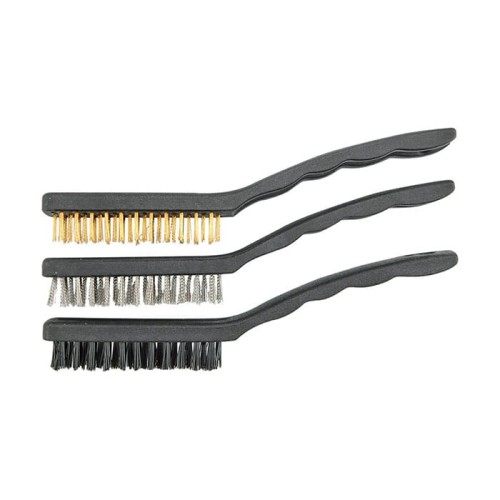 Szczotki 170mm Vorel (zestaw 3szt.) - mosiężna, stalowa, nylonowa