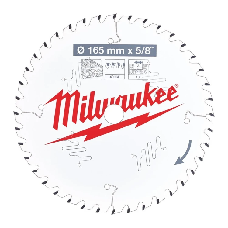 Tarcza pilarska 165mm / 5/8" / 1.6mm Milwaukee 40ATB - 4932471312
