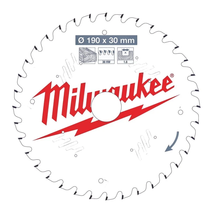 Tarcza pilarska 190mm / 30mm / 1.6mm Milwaukee 36ATB - 4932471301