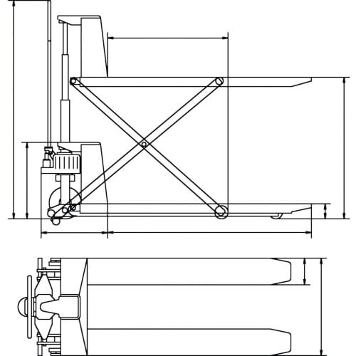 Paleciak-nozycowy-Unicraft-PHH-1001---Rysunek-techniczny..webp