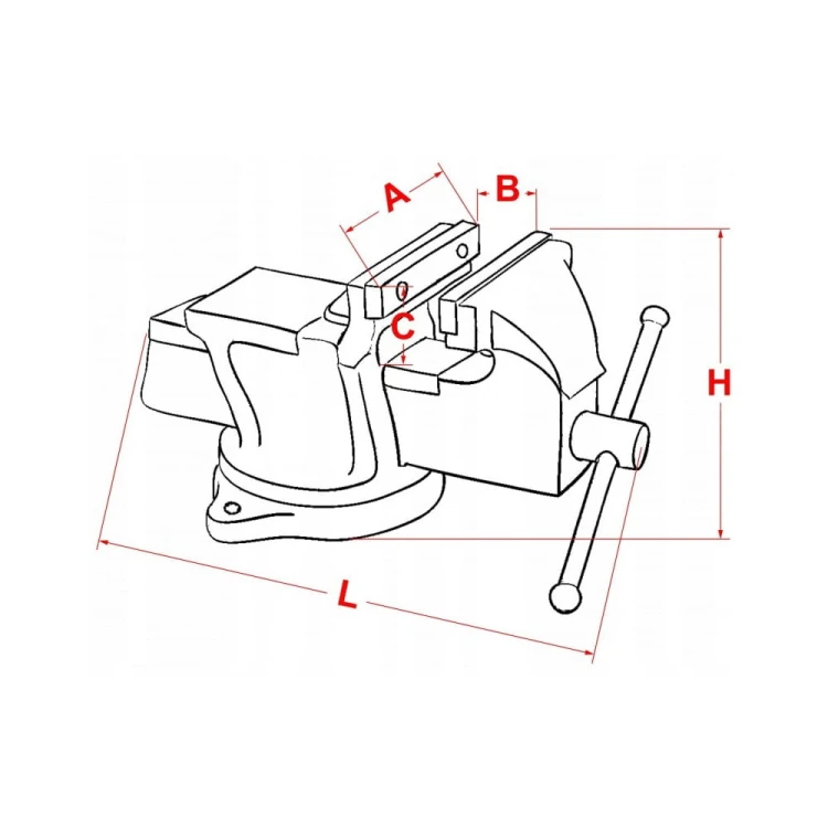 Imadło ślusarskie 125mm obrotowe / szcz.do rur