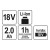 Akumulator Yato YT-82842 AKU 18V (2.0 Ah)