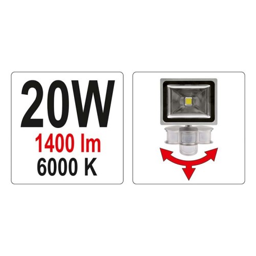 Lampa halogen z czujnikiem LED 12LED 20W Yato YT-81798 [230V]