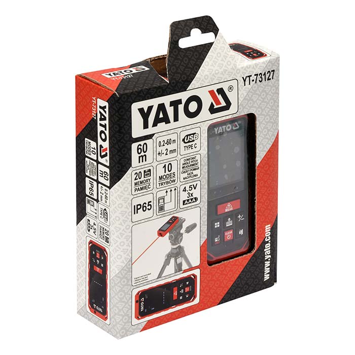Dalmierz laserowy Yato YT-73127 czerwony (0,2-60m)