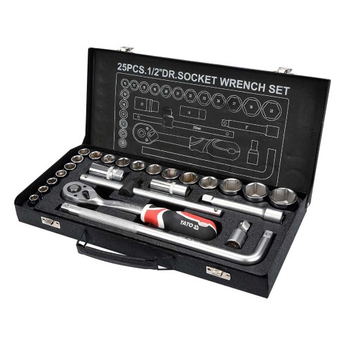 Nasadki 1/2" z grzech 25 el