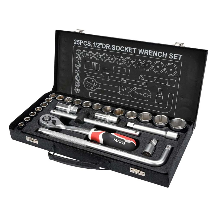 Nasadki 1/2" z grzech 25 el