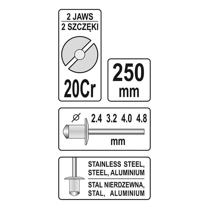 Nitownica 2.4-4.8mm Yato YT-36007
