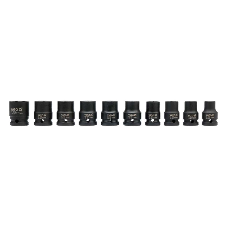 Zestaw nasadek udarowych 1/2" 10-22mm Yato YT-1025 / 10 elementów