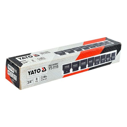 Zestaw nasadek udarowych 3/4" 22-41mm Yato YT-1115 / 8 elementów