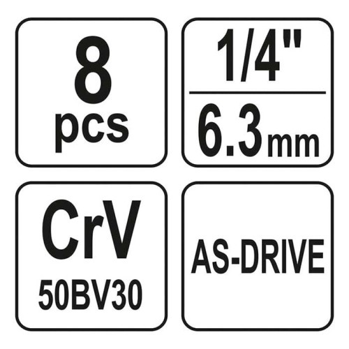 Nasadki 1/4" długie 5-13mm