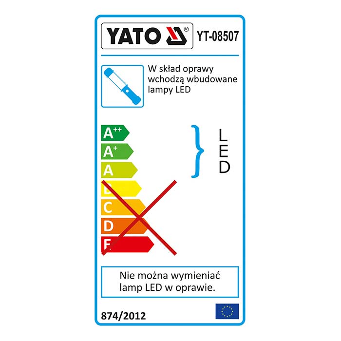 Lampa warsztatowa 30+7 LED AKU Yato YT-08507 AKU 3.7V (2.0 Ah)