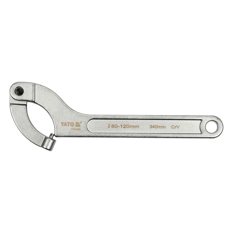 Klucz hakowy 80-120mm przegubowy Yato YT-01678 z okrągłym bolcem