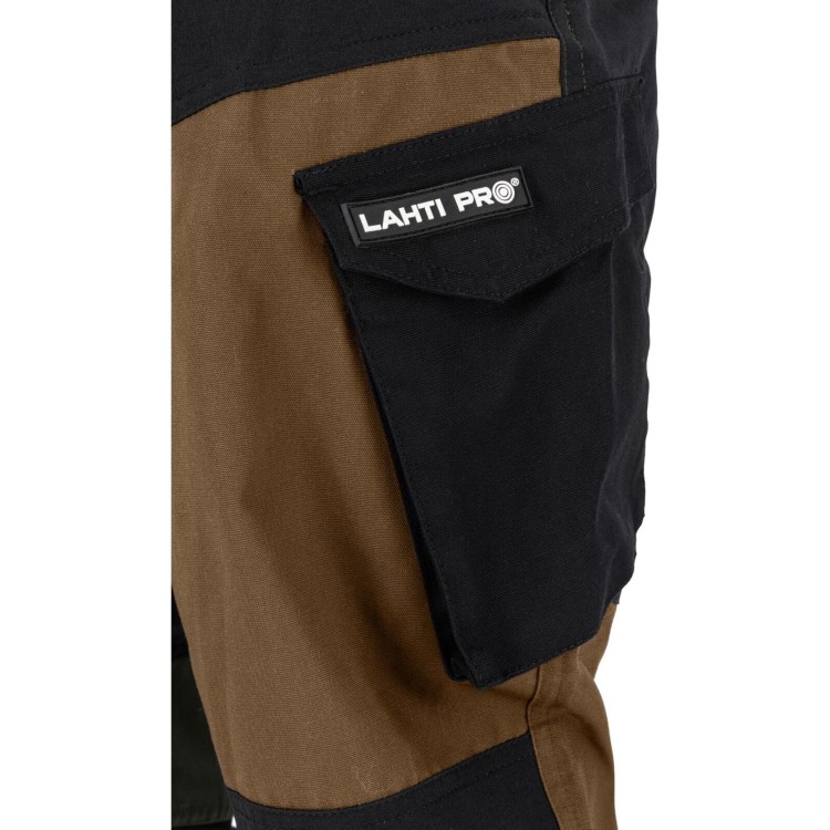Spodnie z elementami stretch brązowo-czarne Lahti Pro L40557,11.jpg