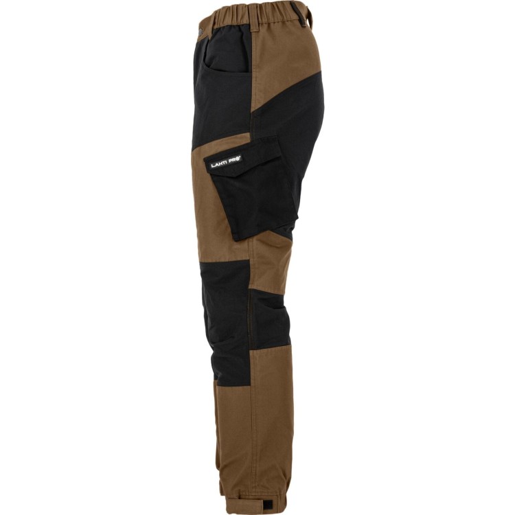 Spodnie z elementami stretch brązowo-czarne Lahti Pro L40557,4.jpg