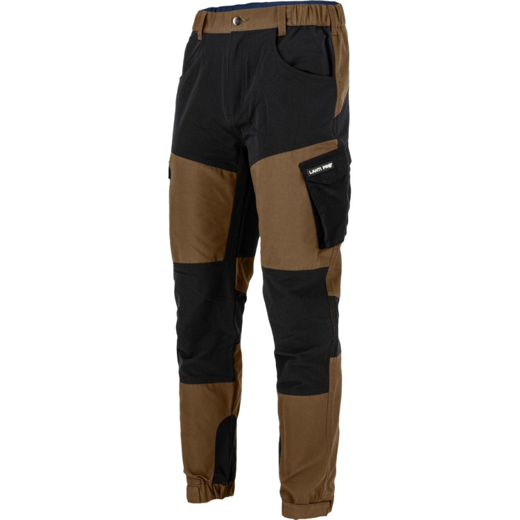 Spodnie z elementami stretch brązowo-czarne Lahti Pro L40557,3.jpg