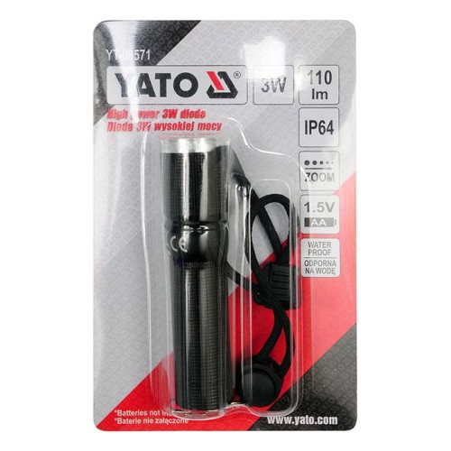 Latarka LED 100lm 3W Yato YT-08571 alkaliczna (1x AA)