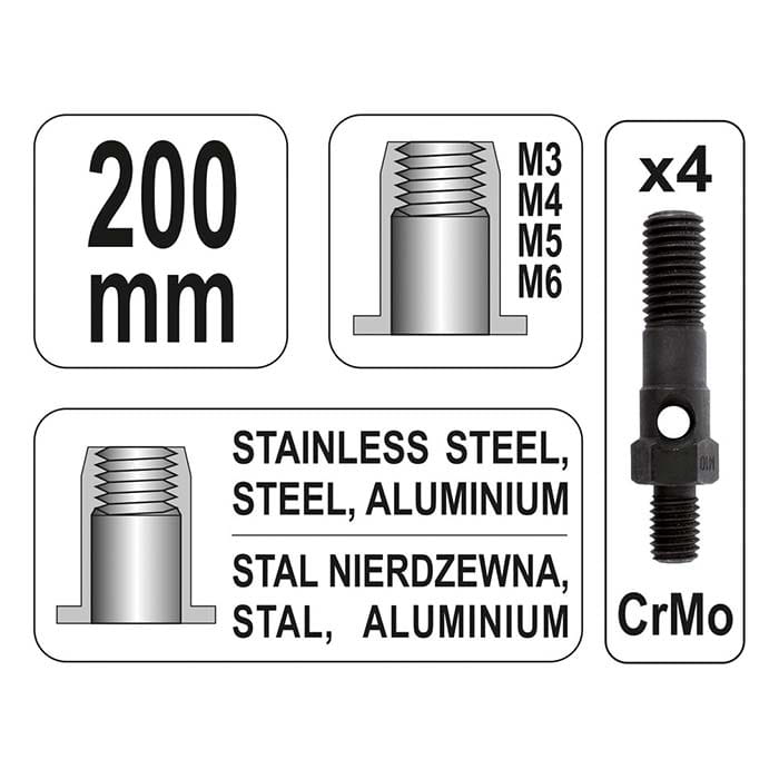 Nitownica do nitonakrętek boczna M3-M6 Yato YT-36140
