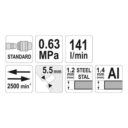 Nożyce do blachy pneumatyczne Yato YT-09945