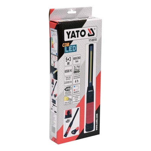 Lampa warsztatowa 5W + 3W COB LED Yato YT-08518 AKU 3.7V (2.6 Ah)