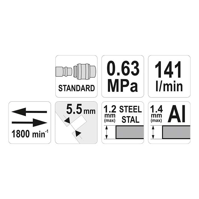 Nożyce do blachy pneumatyczne kątowe Yato YT-09944