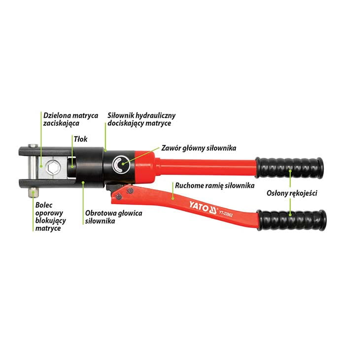 Praska hydrauliczna do zaciskania końcówek 16-300mm2 Yato YT-22862