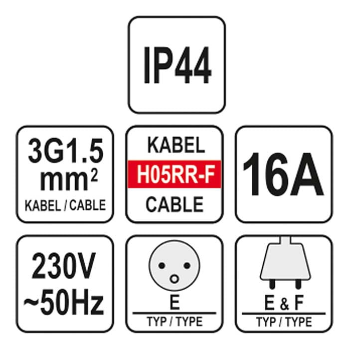 Przedłużacz 30m 3x1.5mm2 Yato YT-81023 [230V]
