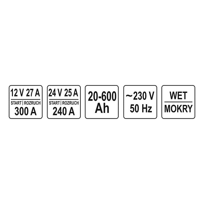 Prostownik z rozruchem 40a/300a 700ah Yato YT-83060
