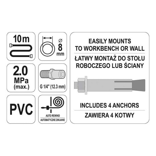 Przewód pneumatyczny 10m Yato YT-24242