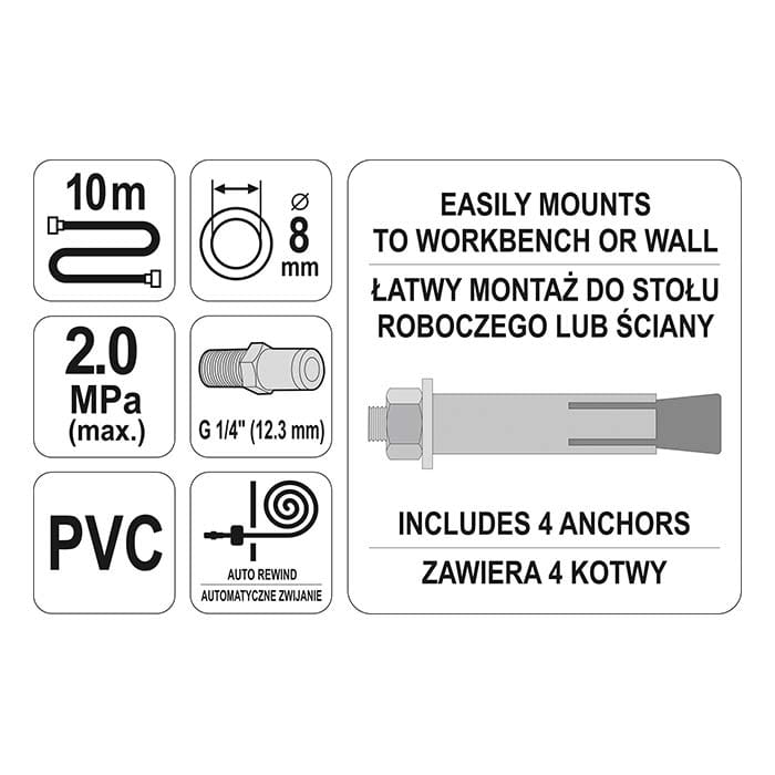 Przewód pneumatyczny 10m Yato YT-24242