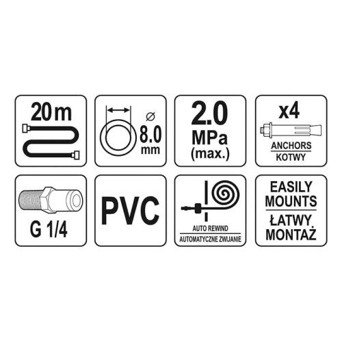 Przewód pneumatyczny 20m Yato YT-24244