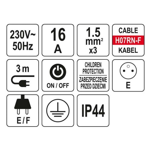 Przedłużacz 3m 3G Yato YT-81240 [230V]