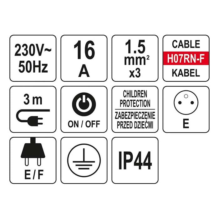 Przedłużacz 3m 5G Yato YT-81242 [230V]