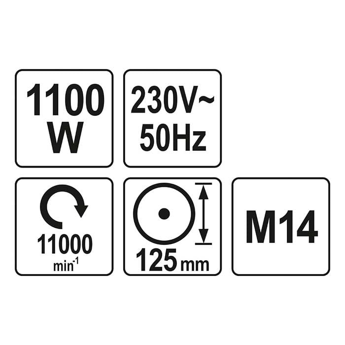 Szlifierka kątowa 125mm 1100W Yato YT-82100 [230V]