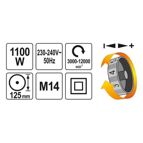 Szlifierka kątowa 125mm 1100W Yato YT-82101 [230V]