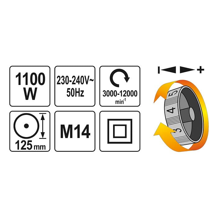 Szlifierka kątowa 125mm 1100W Yato YT-82101 [230V]