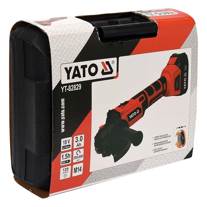 Szlifierka kątowa 125mm Yato YT-82829 AKU 18V (3.0 Ah)