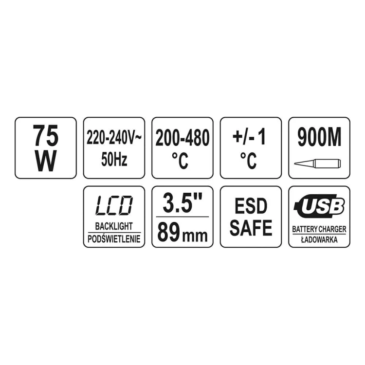 Stacja lutownicza 75W Yato YT-82456 [230V]