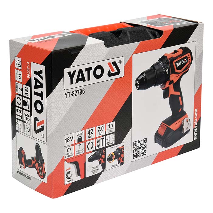Wiertarko-wkrętarka udarowa Yato YT-82796 AKU 18V (2.0 Ah)