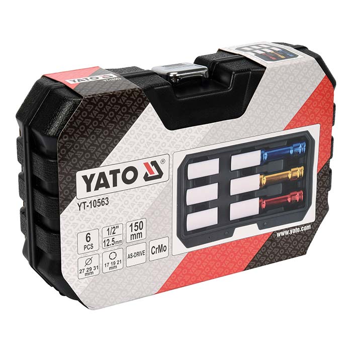 Zestaw nasadek udarowych 1/2" długich do felg Yato YT-10563 / 3 elementy