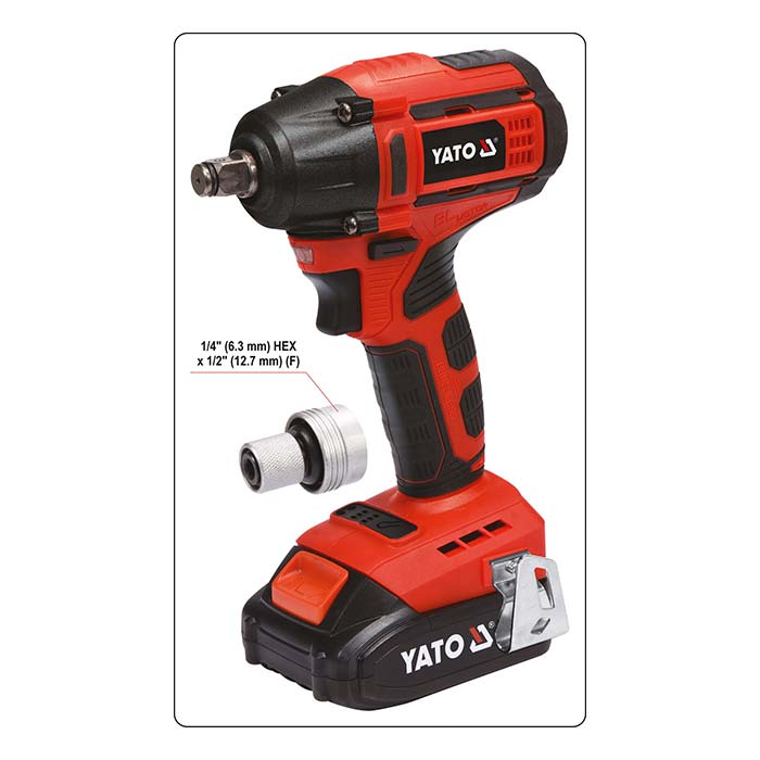 Zakrętarka udarowa  1/2" Yato YT-82802 AKU 18V (3.0 Ah)