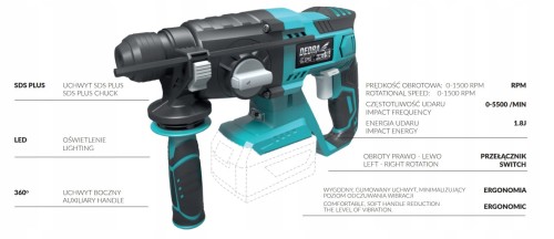 Młot udarowy Dedra DED 7048 AKU 18V (bez aku)