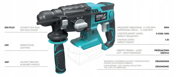 Młot udarowy Dedra DED 7048 AKU 18V (bez aku)