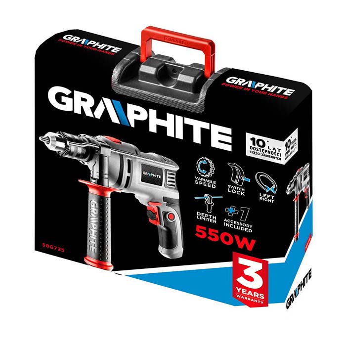 Wiertarka udarowa 550W Graphite 58G725 [230V]