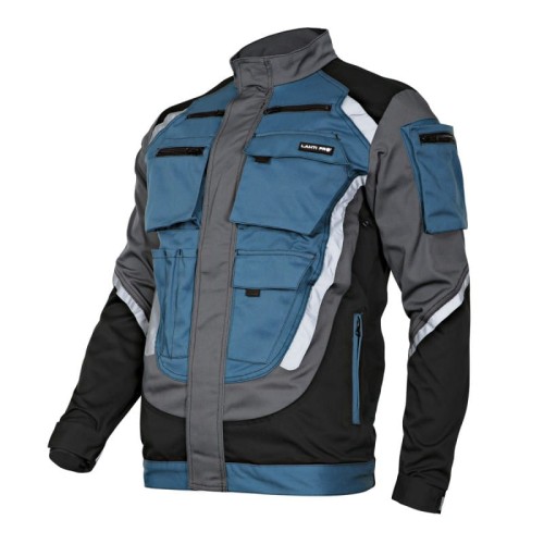 Bluza robocza odblaskowa czarno-szaro-turkusowa Lahti Pro L4040302 - rozmiar M